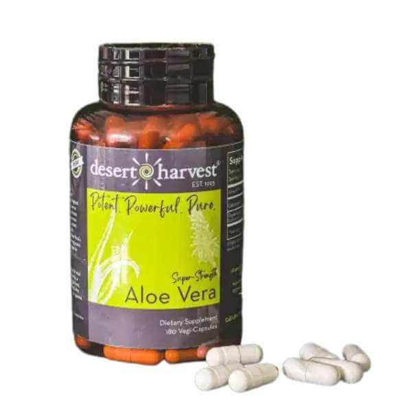Desert Harvest SSAV Aloe Vera for IC Bladder Pain and Urinary Symptoms Desert Harvest Super Strength Aloe Vera capsules for bladder health, IC/BPS, and pelvic pain support.