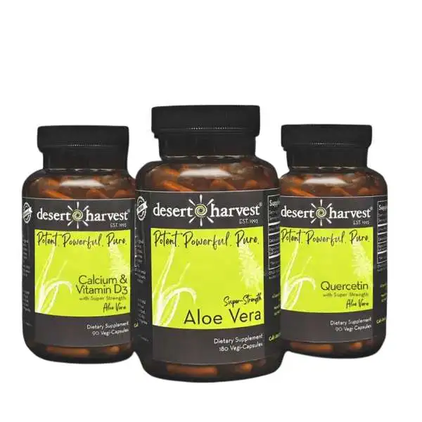 Desert Harvest bundled product collection featuring multiple bladder and pelvic health supplements for IC/BPS support.